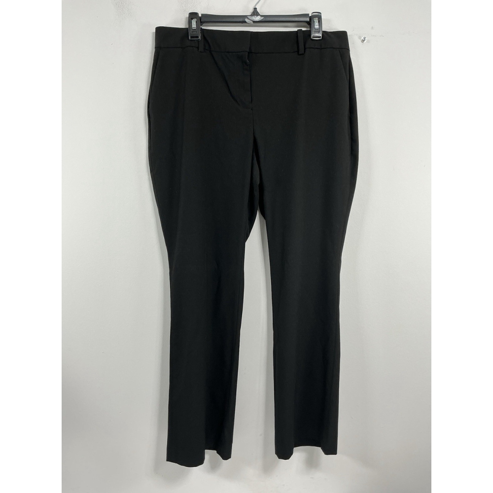 Womans Lands End Classic Clothing Pants 14 P Navy Mid Rise Wide Leg